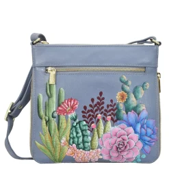 Handbags*Anuschka , Expandable Travel Crossbody Desert Garden