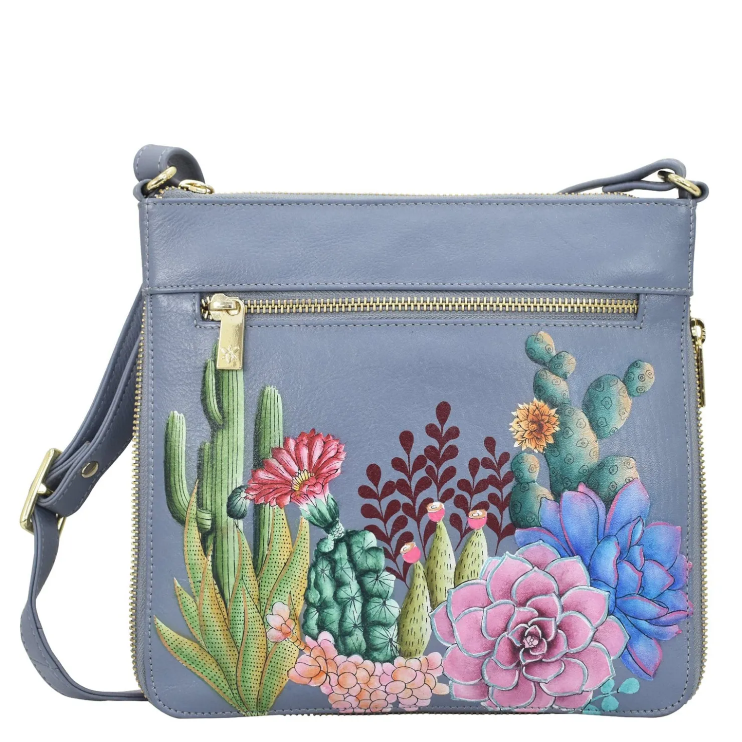 Handbags*Anuschka , Expandable Travel Crossbody Desert Garden