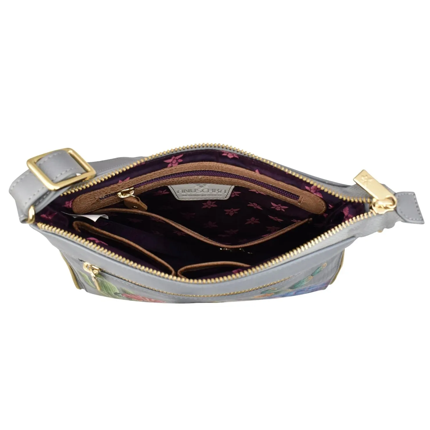 Handbags*Anuschka , Expandable Travel Crossbody Desert Garden