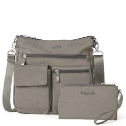Handbags*Baggallini Inc Baggallini, Modern Everywhere Slim Handbag Sterling Shimmer