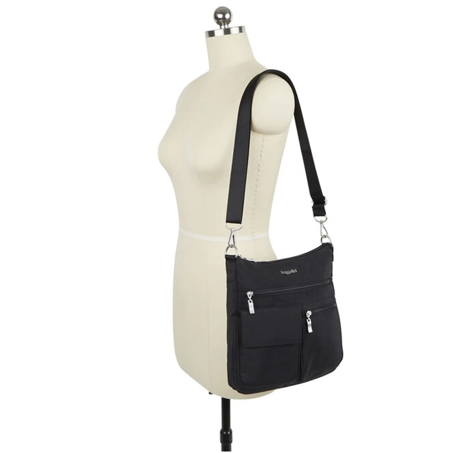 Handbags*Baggallini Inc Baggallini, Modern Everywhere Slim Handbag Sterling Shimmer