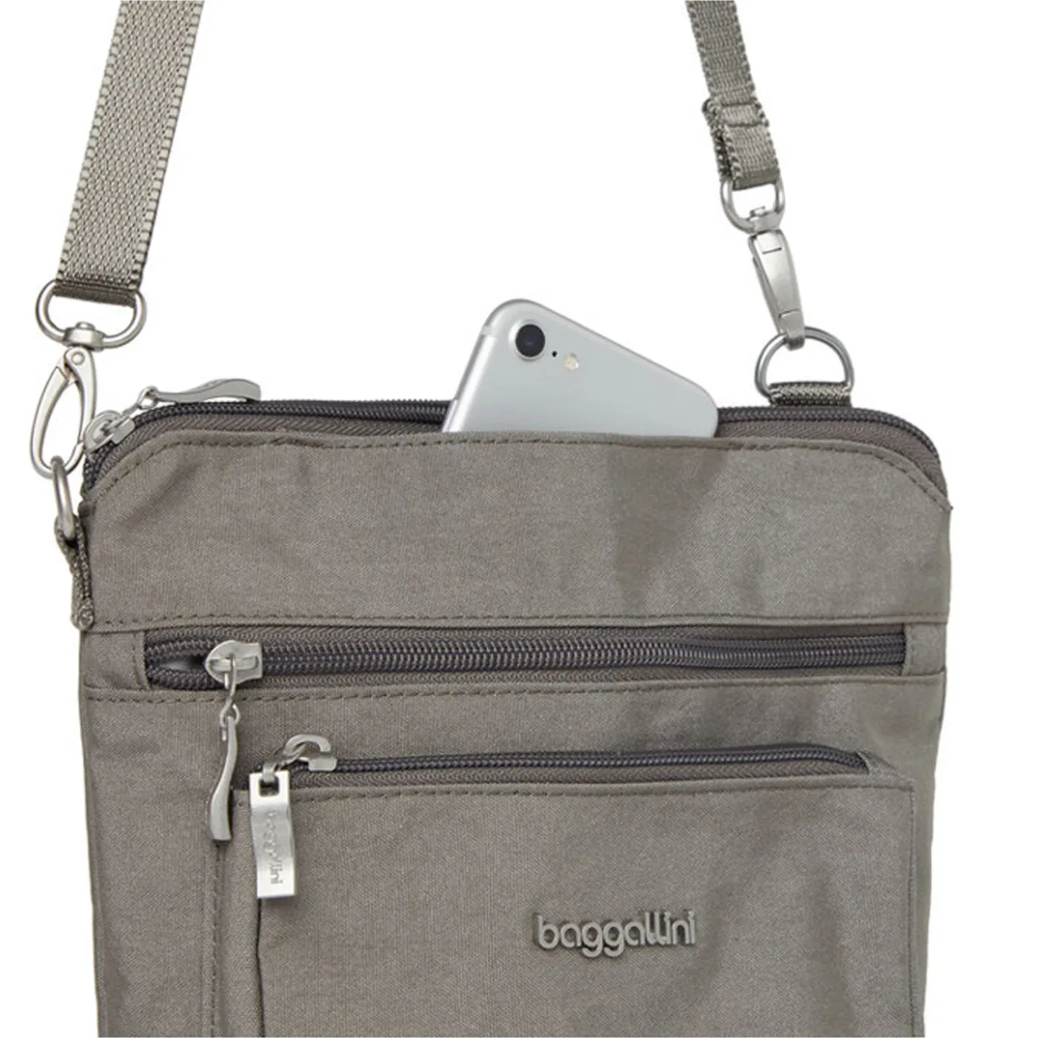 Handbags*Baggallini Inc Baggallini, Modern Pocket RFID Crossbody Sterling Shimmer