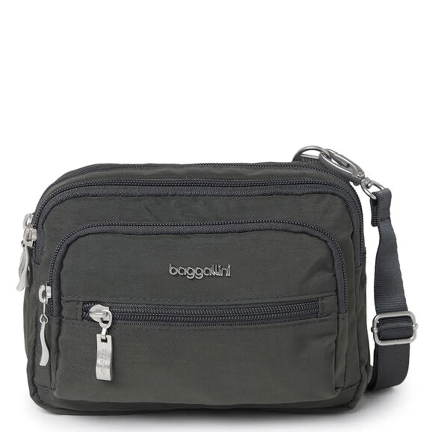 Handbags*Baggallini Inc Baggallini, Triple Zip Bagg Charcoal