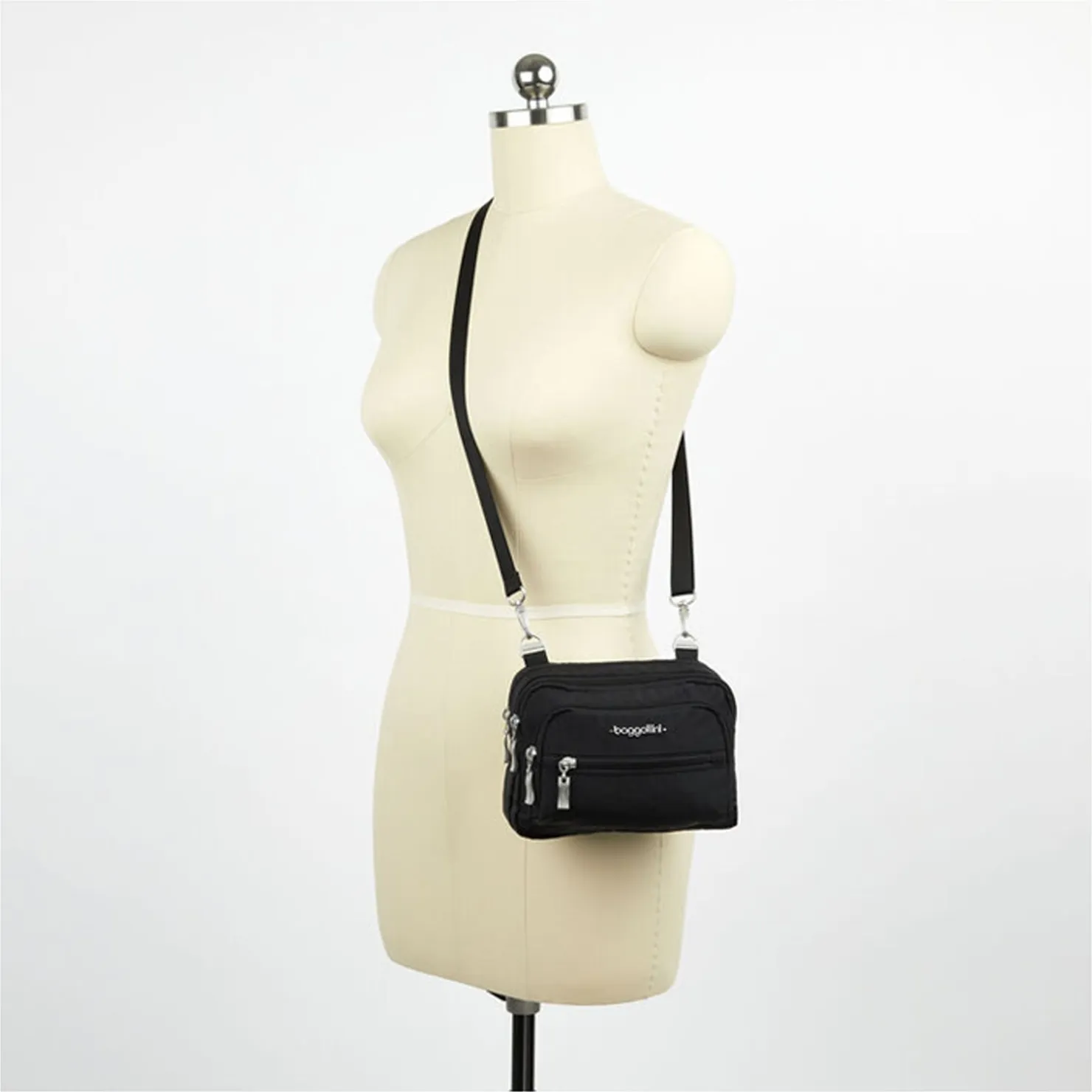 Handbags*Baggallini Inc Baggallini, Triple Zip Bagg Charcoal