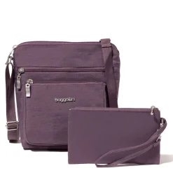 Handbags*Baggallini Inc Baggilini, Pocket Crossbody With RFID Wristlet Misty Purple