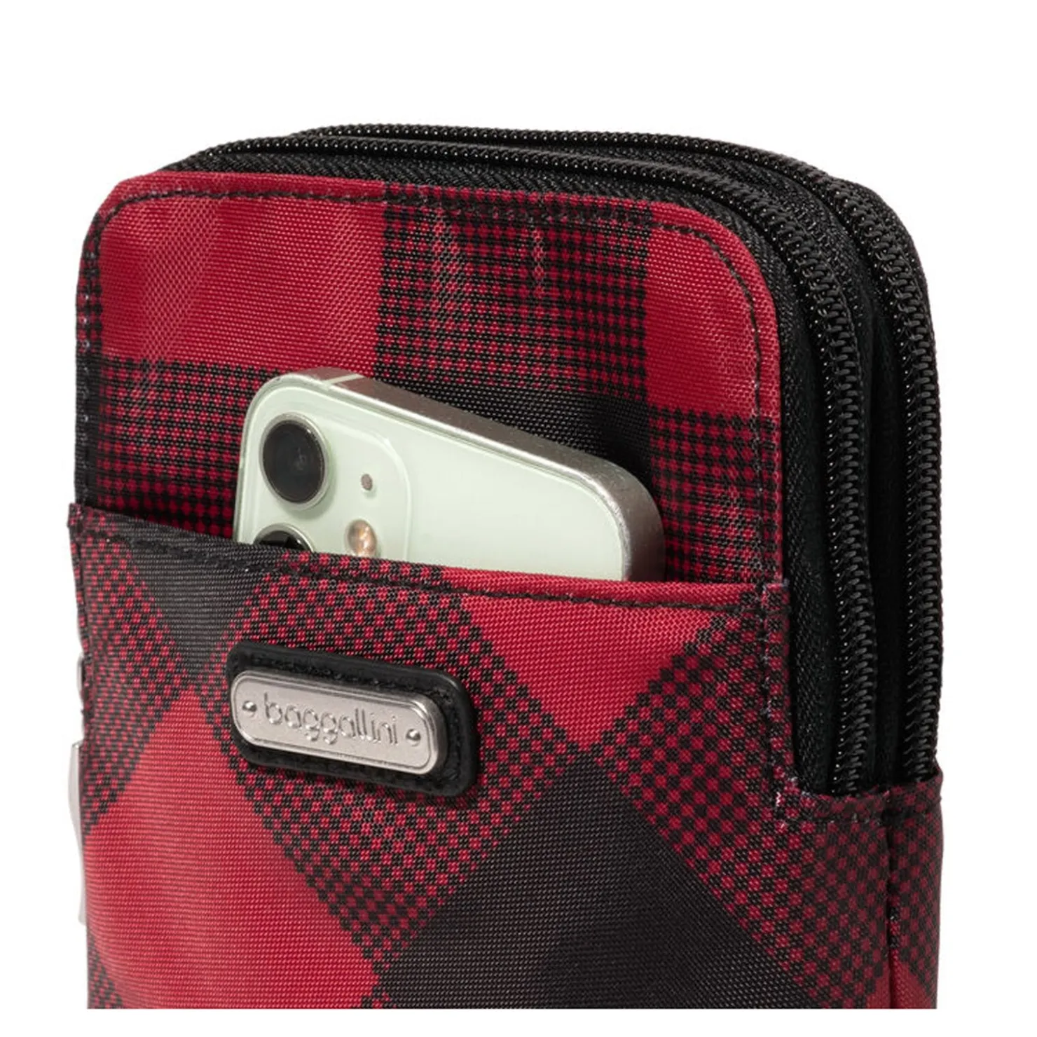 Handbags*Baggallini Inc Baggilini, Take Two Rfid Bryant Crossbody Red Buffalo Plaid