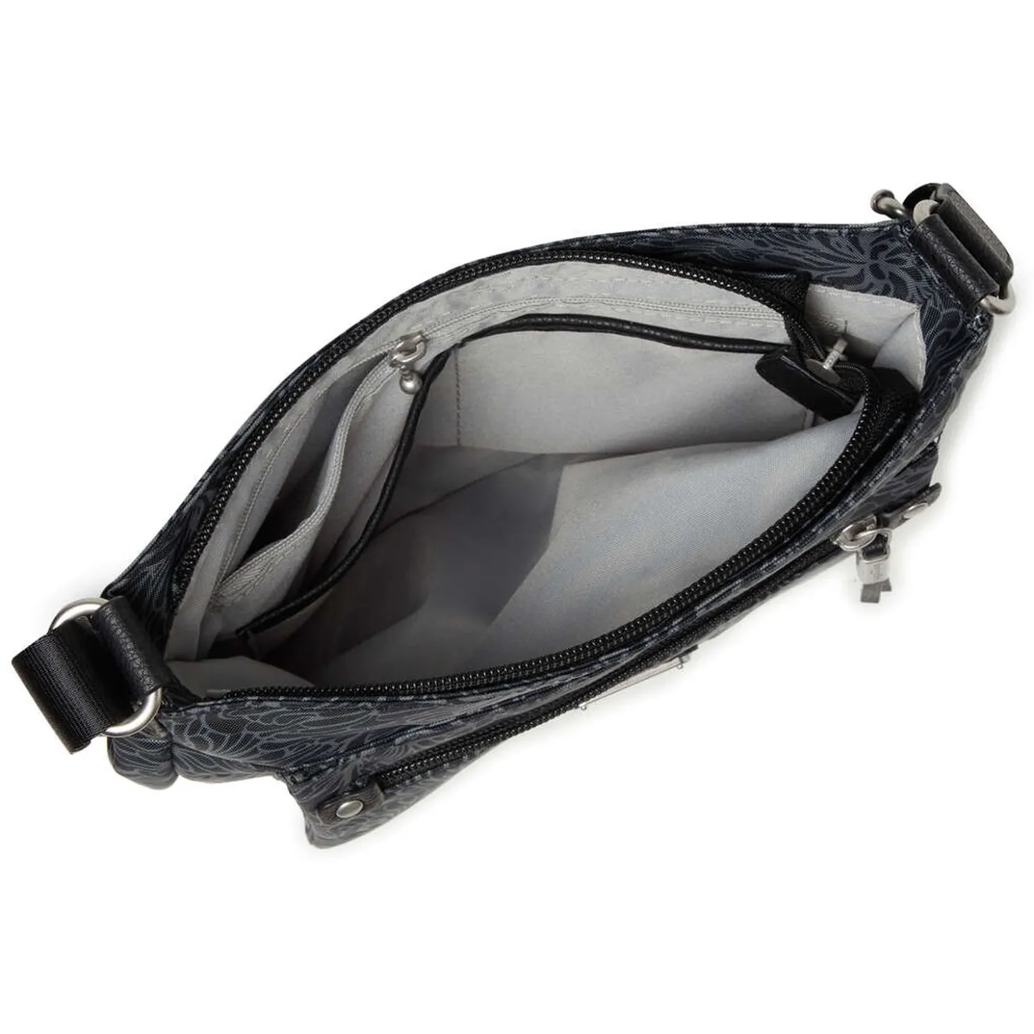 Handbags*Baggallini Baggilini, Uptown Bagg with RFID Phone Wristlet Midnight Blossom