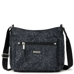 Handbags*Baggallini Baggilini, Uptown Bagg with RFID Phone Wristlet Midnight Blossom