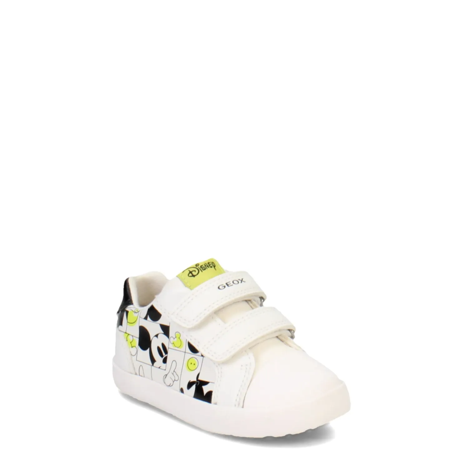 Sneakers & Athletic*Geox USA Inc Boy's Geox, DISNEY Kilwi Mickey Sneaker - Toddler White/Fluo Yellow