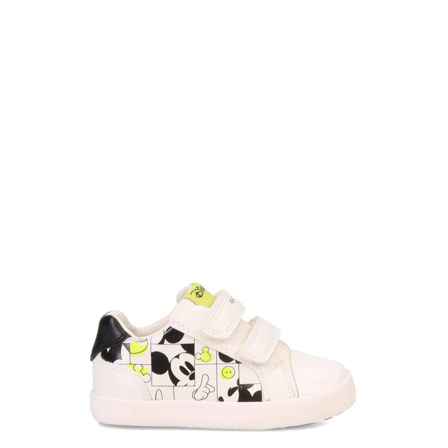 Sneakers & Athletic*Geox USA Inc Boy's Geox, DISNEY Kilwi Mickey Sneaker - Toddler White/Fluo Yellow