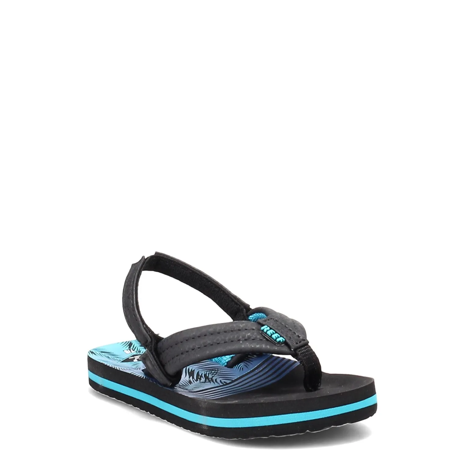 Sandals*Reef Boy's , Little Ahi Sandal - Toddler & Little Kid Aqua Palms