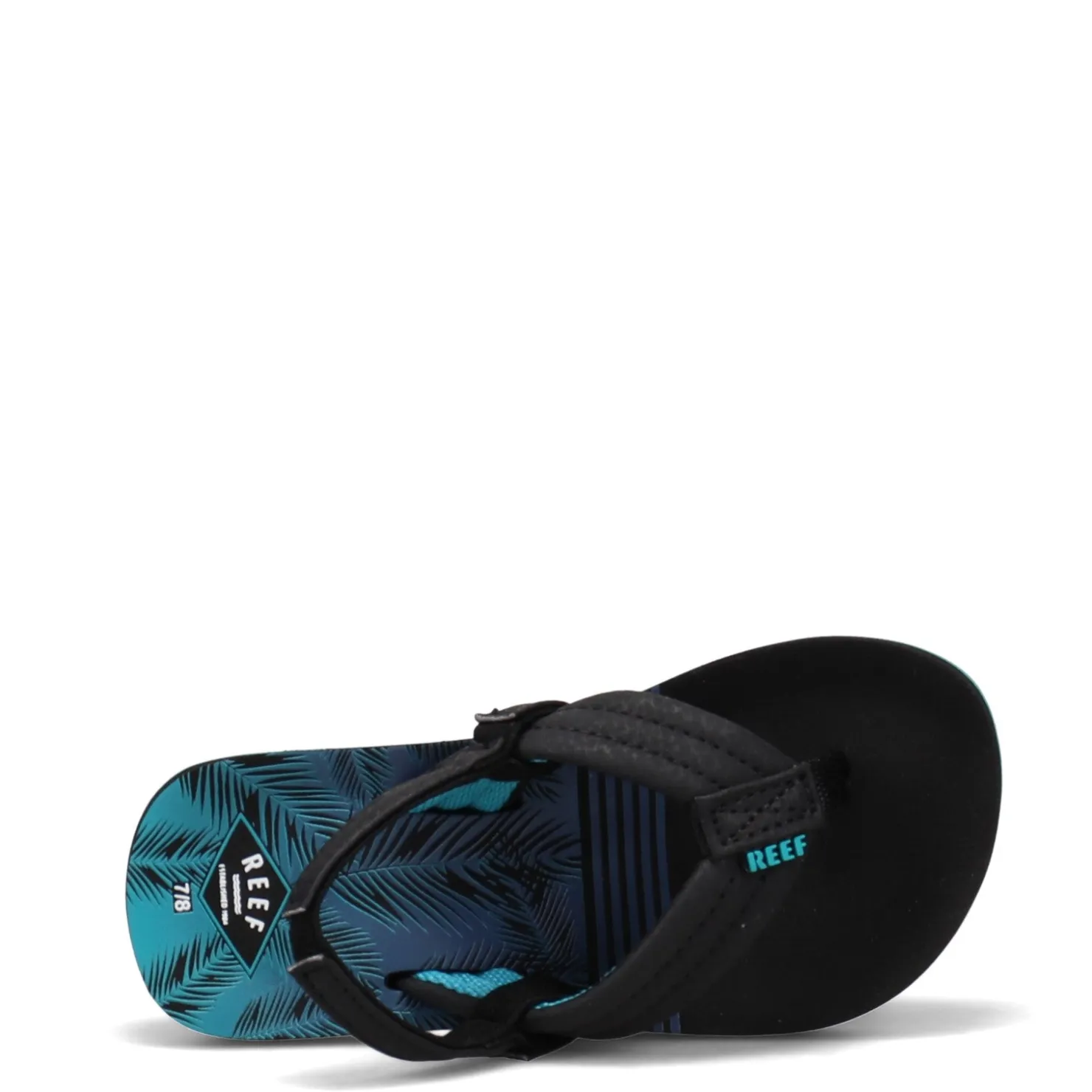 Sandals*Reef Boy's , Little Ahi Sandal - Toddler & Little Kid Aqua Palms
