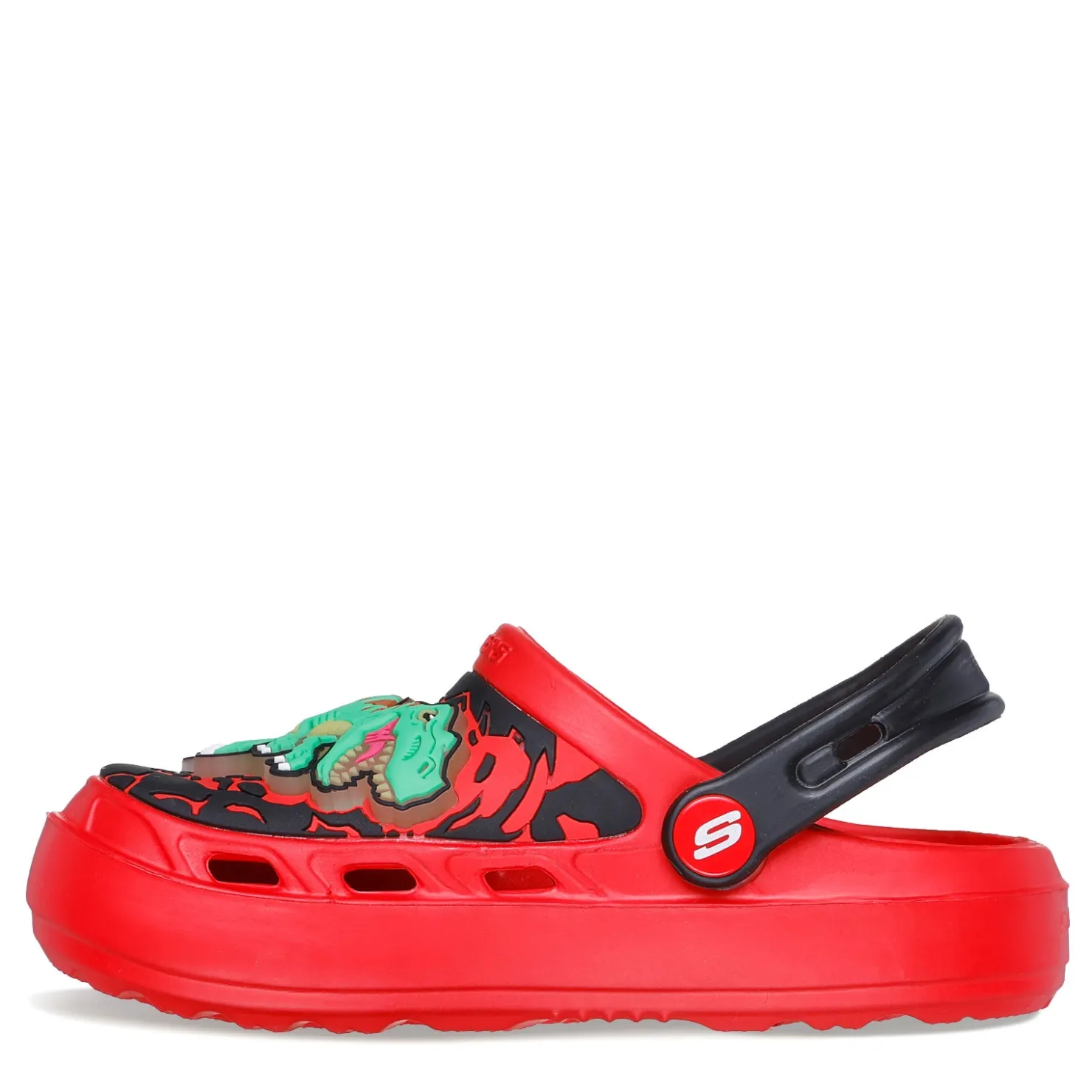 Little Kid (10.5-3)*Skechers Boy's , Foamies: Swifters - T-Rex-Brights Clog - Little Kid & Big Kid Red/Black