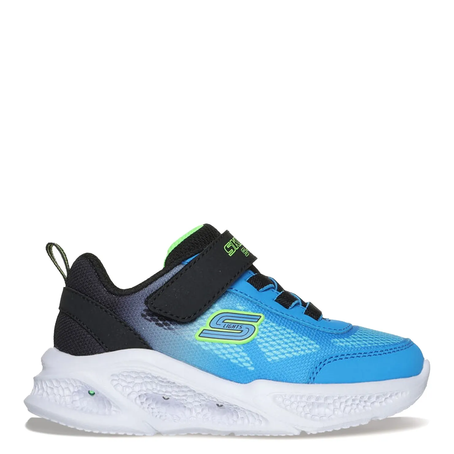 Toddler (3.5-10)*Skechers Boy's , Meteor-Lights - Krendox Sneaker - Toddler Black/Blue