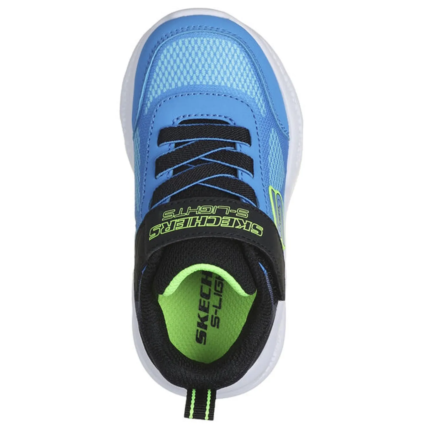 Toddler (3.5-10)*Skechers Boy's , Meteor-Lights - Krendox Sneaker - Toddler Black/Blue