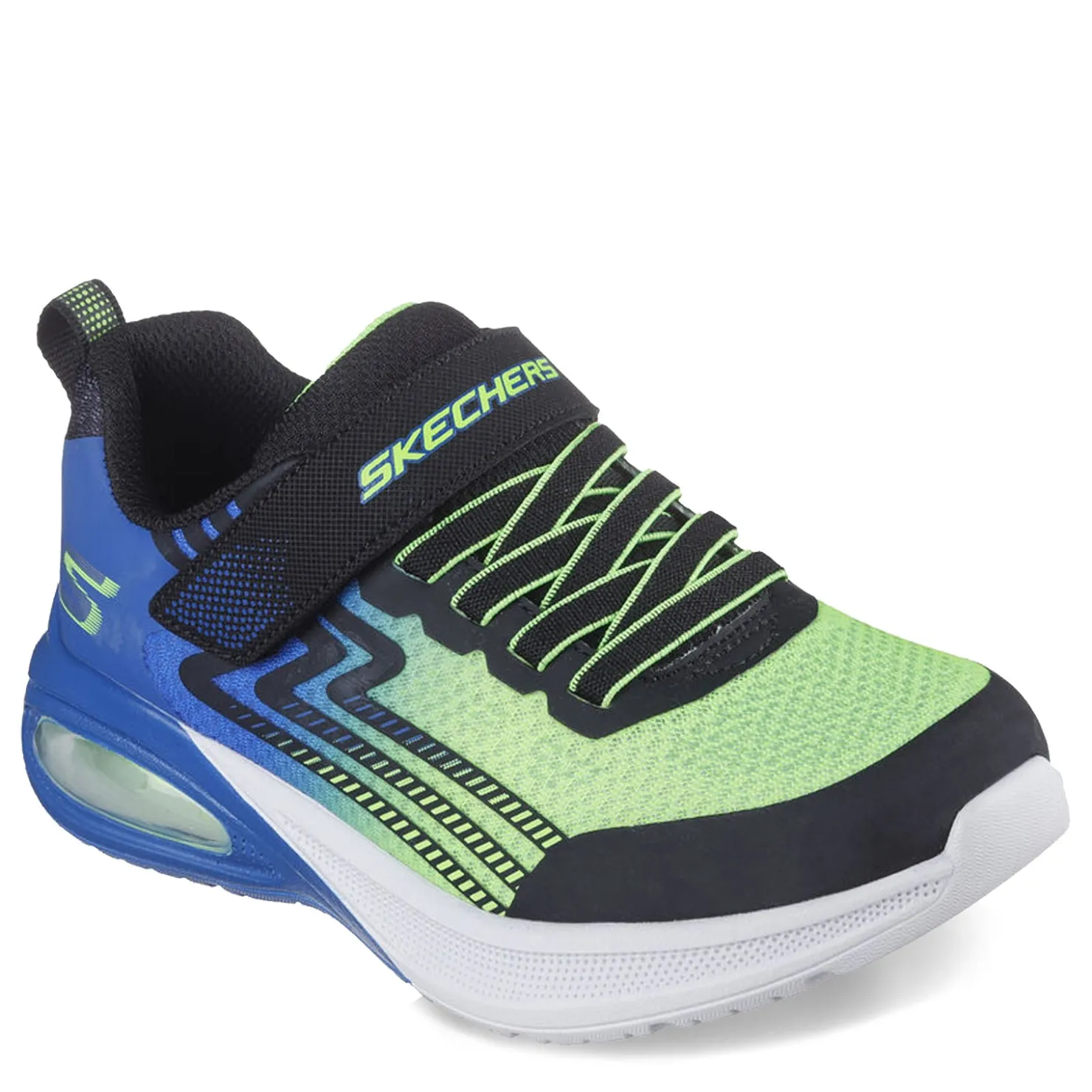 Little Kid (10.5-3)*Skechers Boy's , Microscope Max Advance Sneaker - Wide Width - Little Kid Black/Blue/Lime