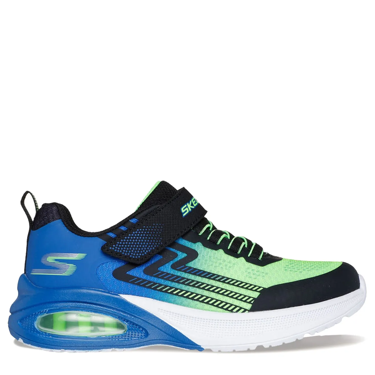 Little Kid (10.5-3)*Skechers Boy's , Microscope Max Advance Sneaker - Wide Width - Little Kid Black/Blue/Lime