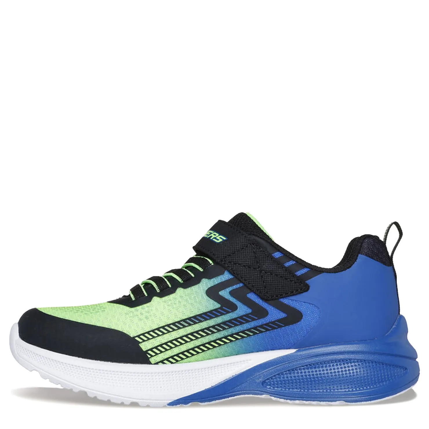 Little Kid (10.5-3)*Skechers Boy's , Microscope Max Advance Sneaker - Wide Width - Little Kid Black/Blue/Lime