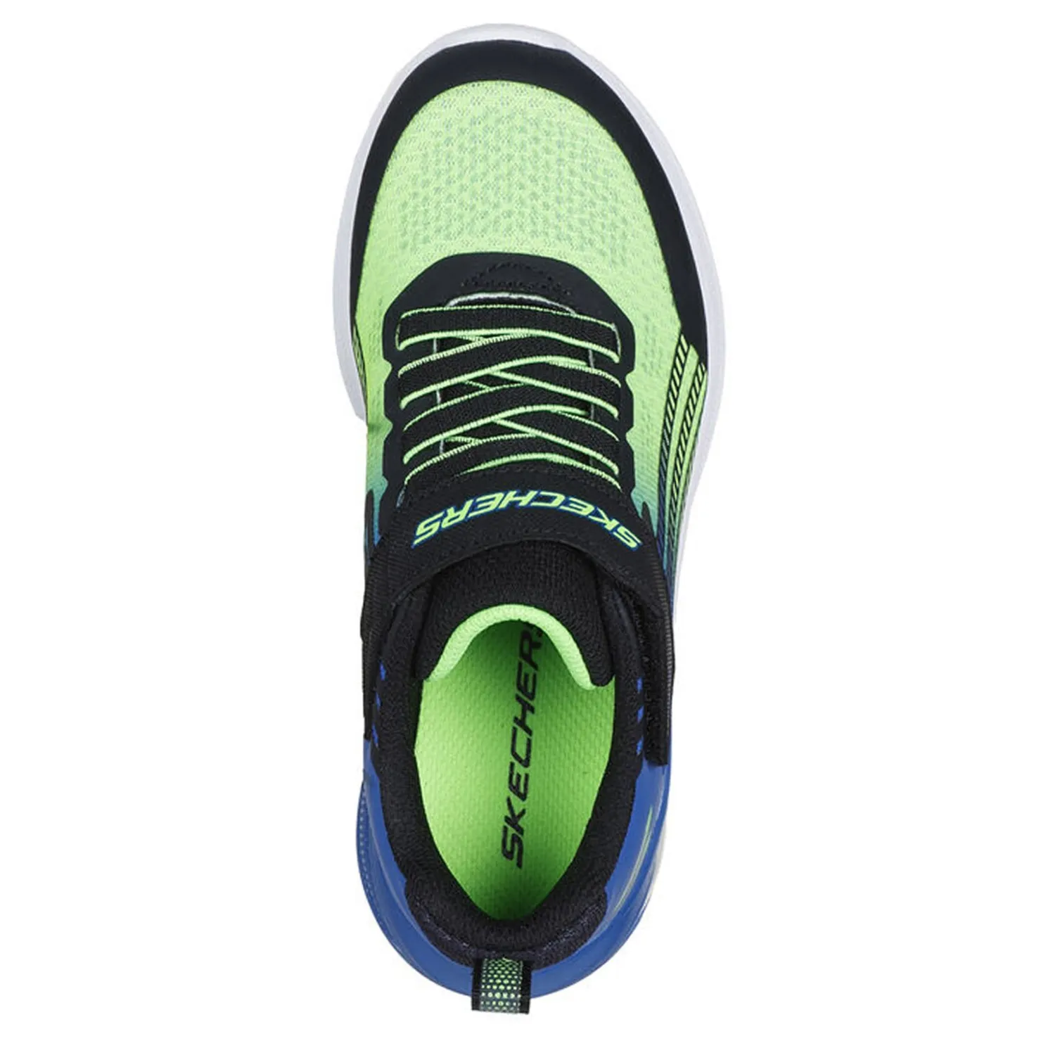 Little Kid (10.5-3)*Skechers Boy's , Microscope Max Advance Sneaker - Wide Width - Little Kid Black/Blue/Lime