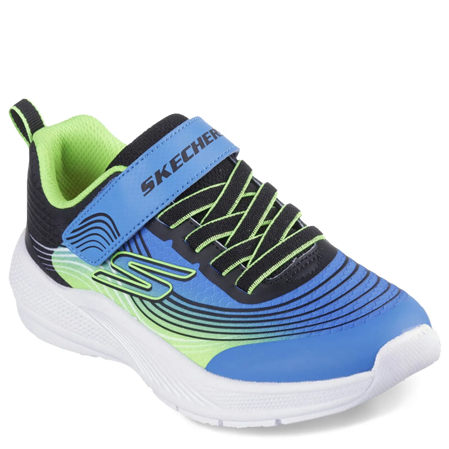 Little Kid (10.5-3)*Skechers Boy's , Microspec Advance Sneaker - Little Kid Blue/Lime/Black
