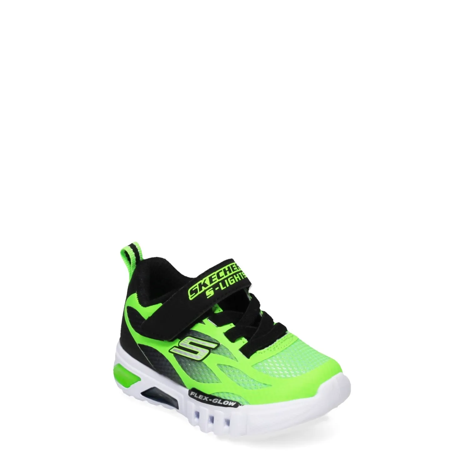 Sneakers & Athletic*Skechers Boy's , S Lights Flex - Glow Sneaker - Toddler Lime/Black