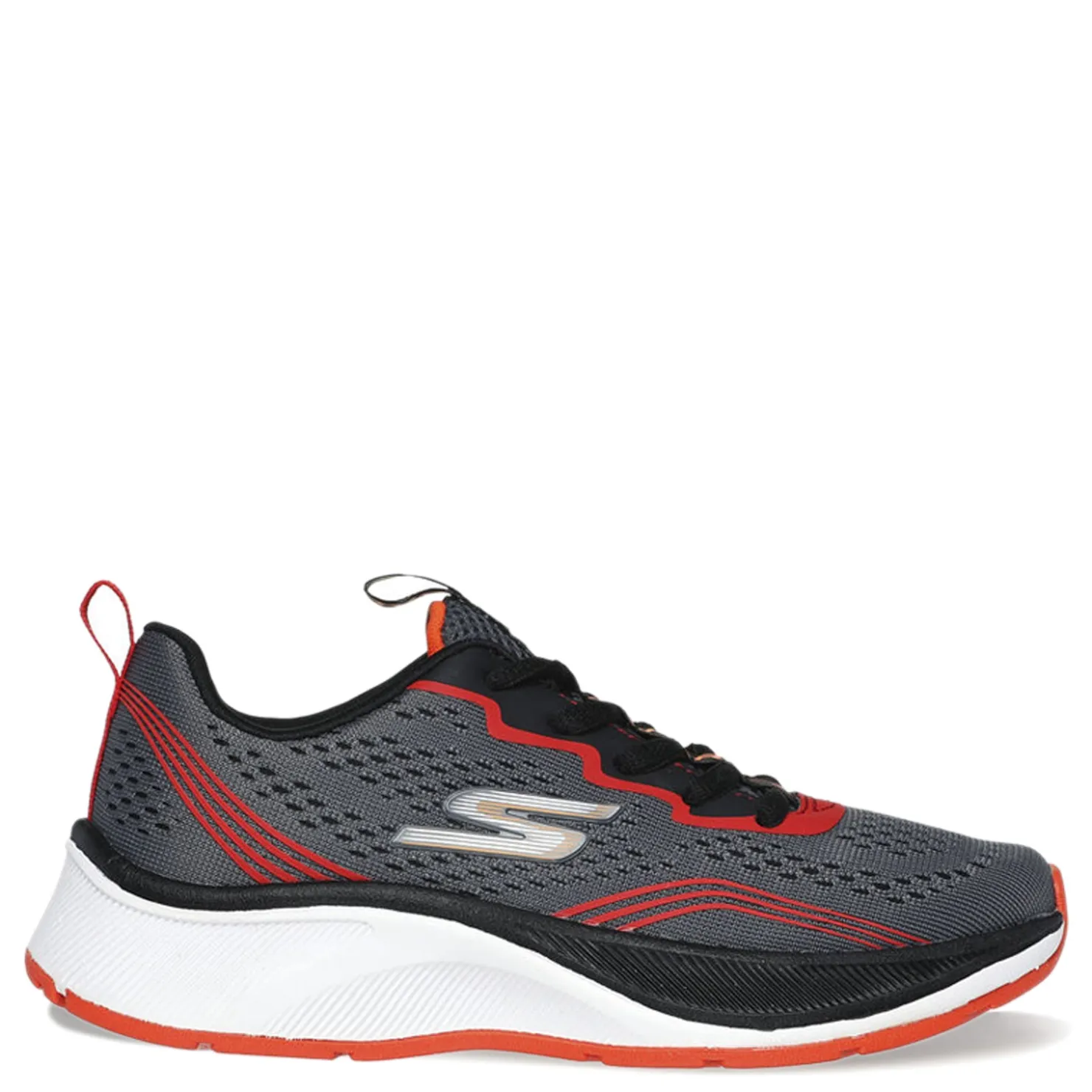 Big Kid (3.5-7)*Skechers Boy’s , Elite Sport - Push-Pace – Little Kid & Big Kid Charcoal/Red/Orange