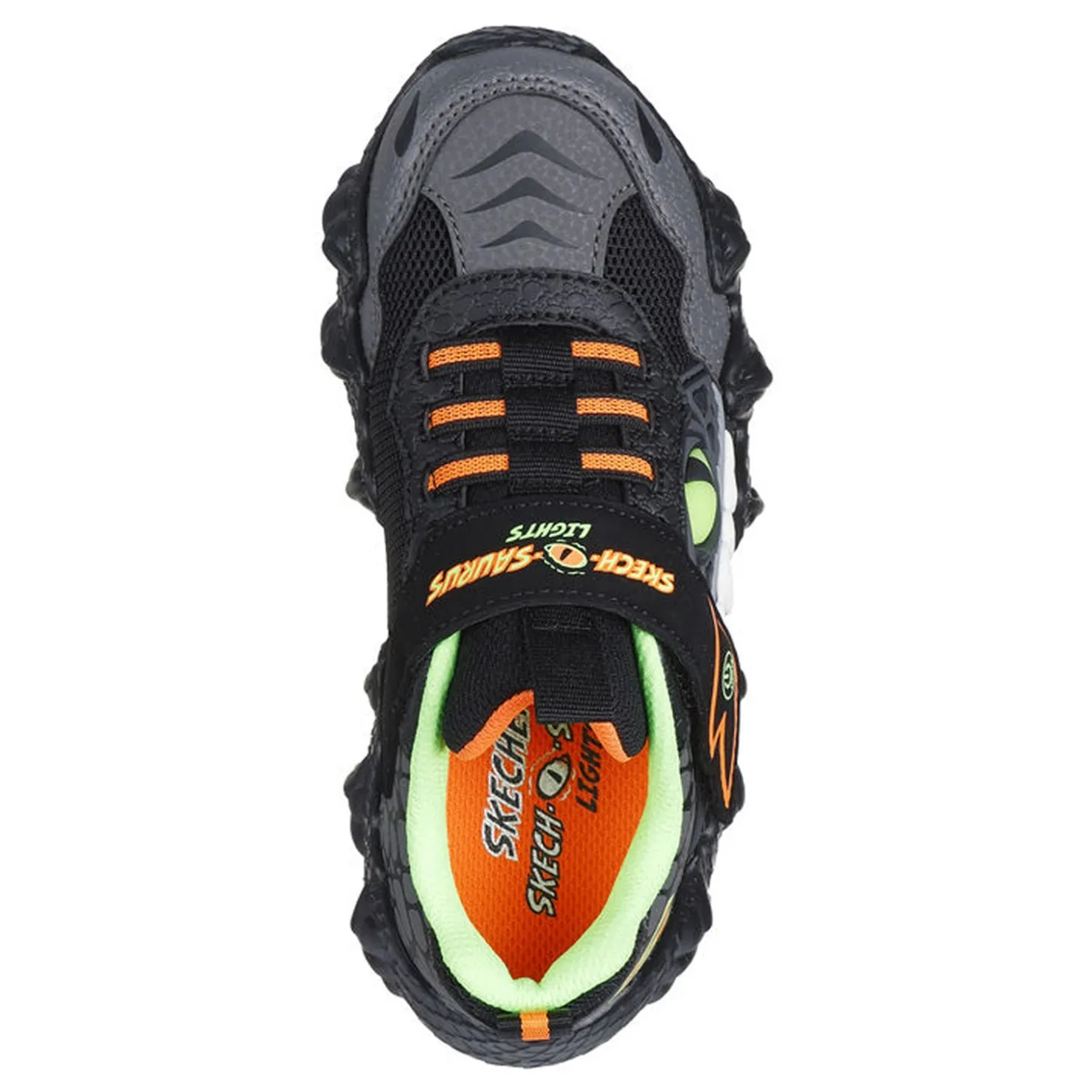 Little Kid (10.5-3)*Skechers Boy's , Skech-O-Saurus - Rapid-Dino Sneaker - Little Kid Black/Lime/Orange