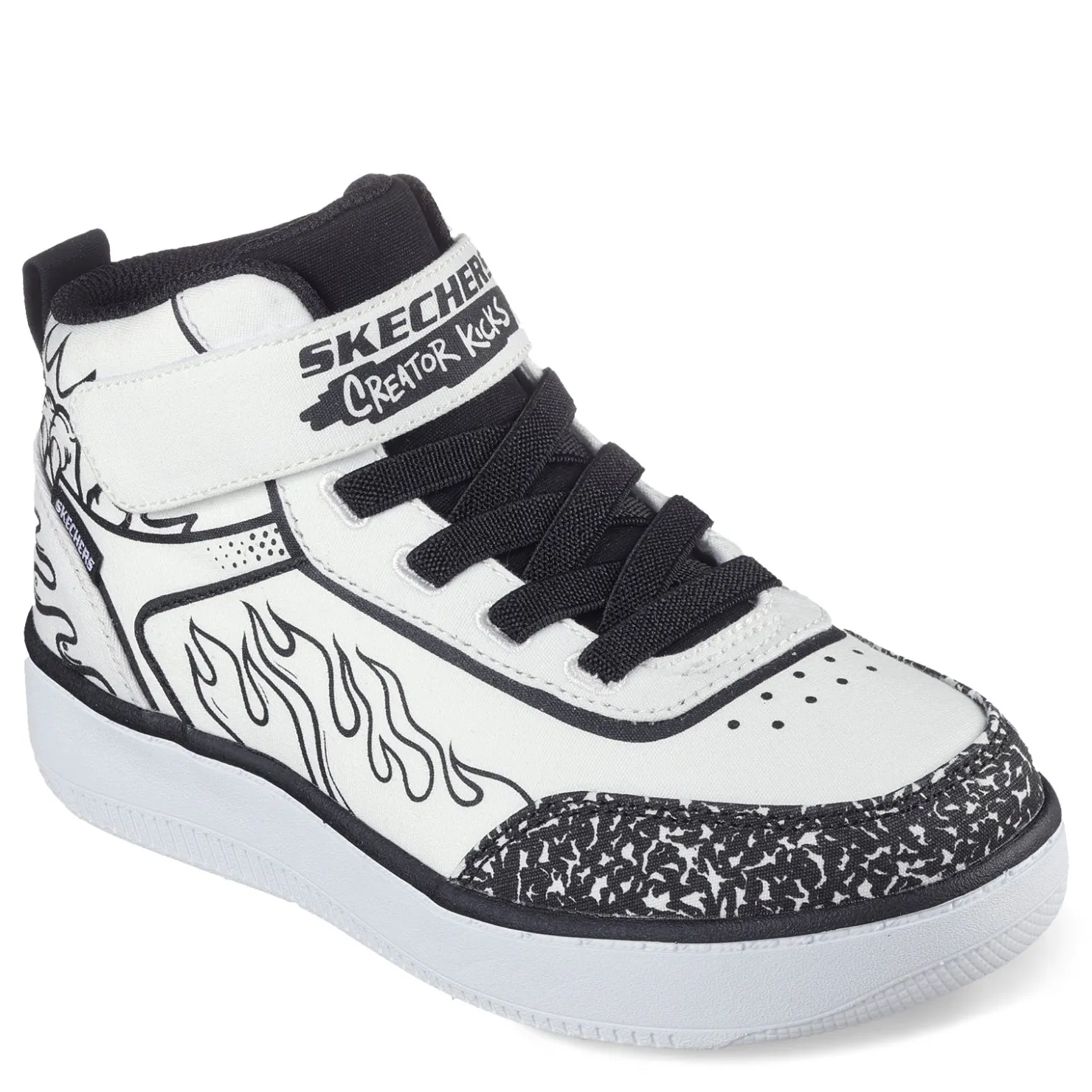Sneakers & Athletic*Skechers Boy's , Sport Court 92 - Color-Blitz Sneaker - Little Kid White/Black