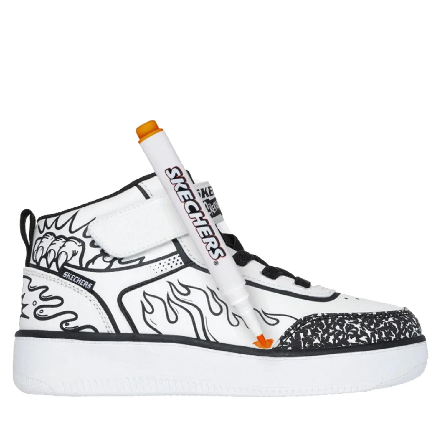 Sneakers & Athletic*Skechers Boy's , Sport Court 92 - Color-Blitz Sneaker - Little Kid White/Black