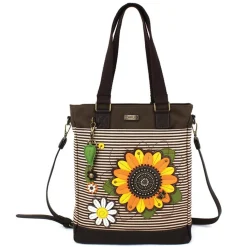 Handbags*Chala Sunflower Work Tote Brown Stripe