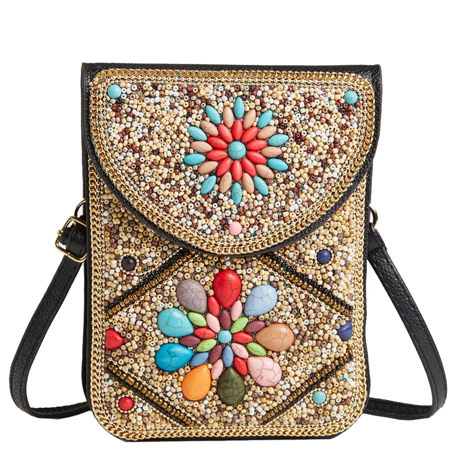 Handbags*Coco & Carmen , Artisan Beaded Crossbody Burst