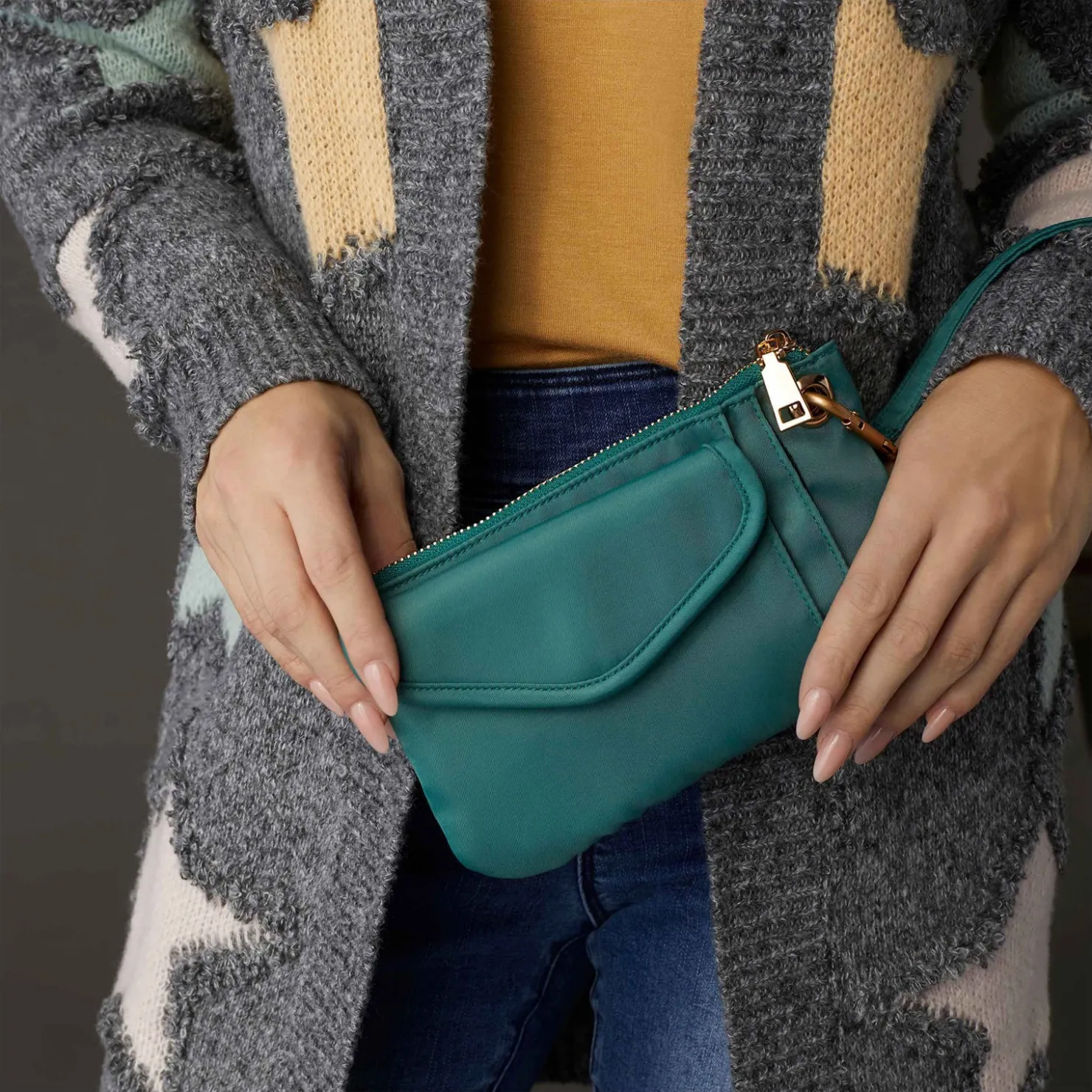 Handbags*Coco & Carmen , Fiona Clutch Teal