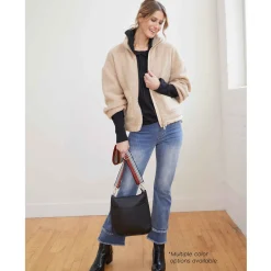 Handbags*Coco & Carmen , Mini Alma Zip Top Messenger Black