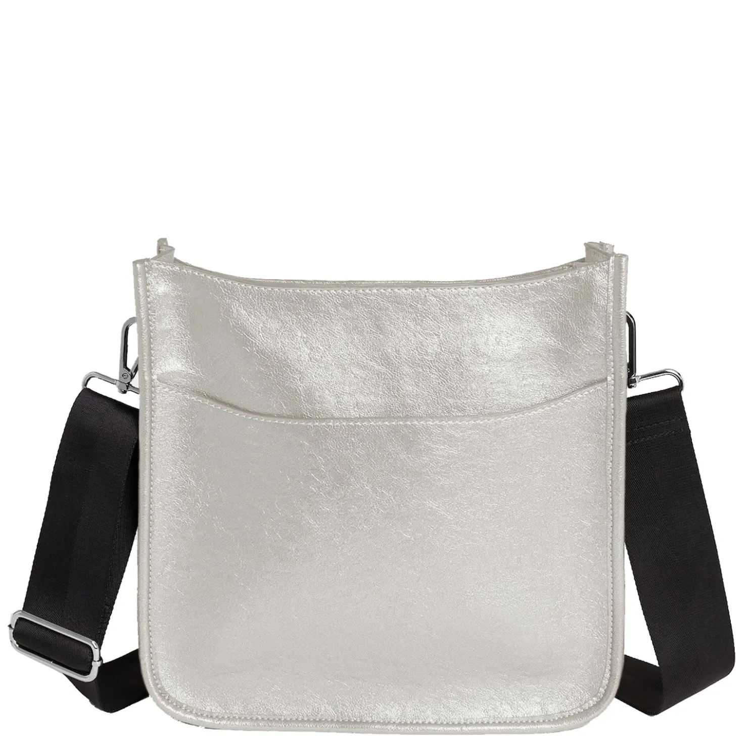 Handbags*Coco & Carmen , Mini Alma Zip Top Messenger Silver