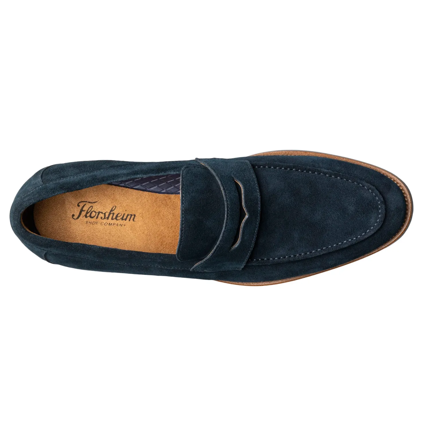 Loafers*Florsheim Men's, Rucci Mox Toe Penny Loafer Navy Suede