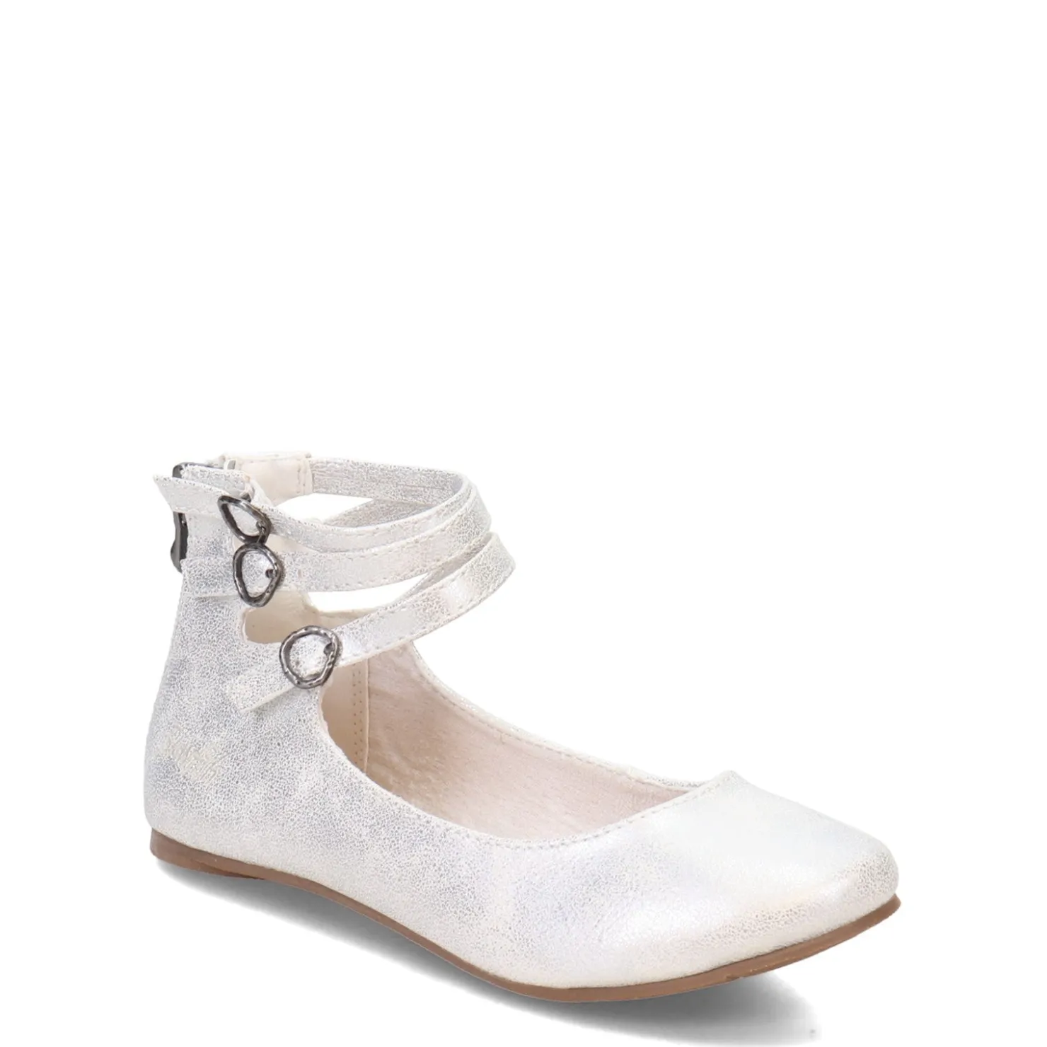 Flats*Blowfish Malibu Girl's , Pushi-K Flat - Little Kid & Big Kid White Metallic