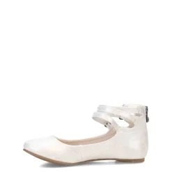 Flats*Blowfish Malibu Girl's , Pushi-K Flat - Little Kid & Big Kid White Metallic