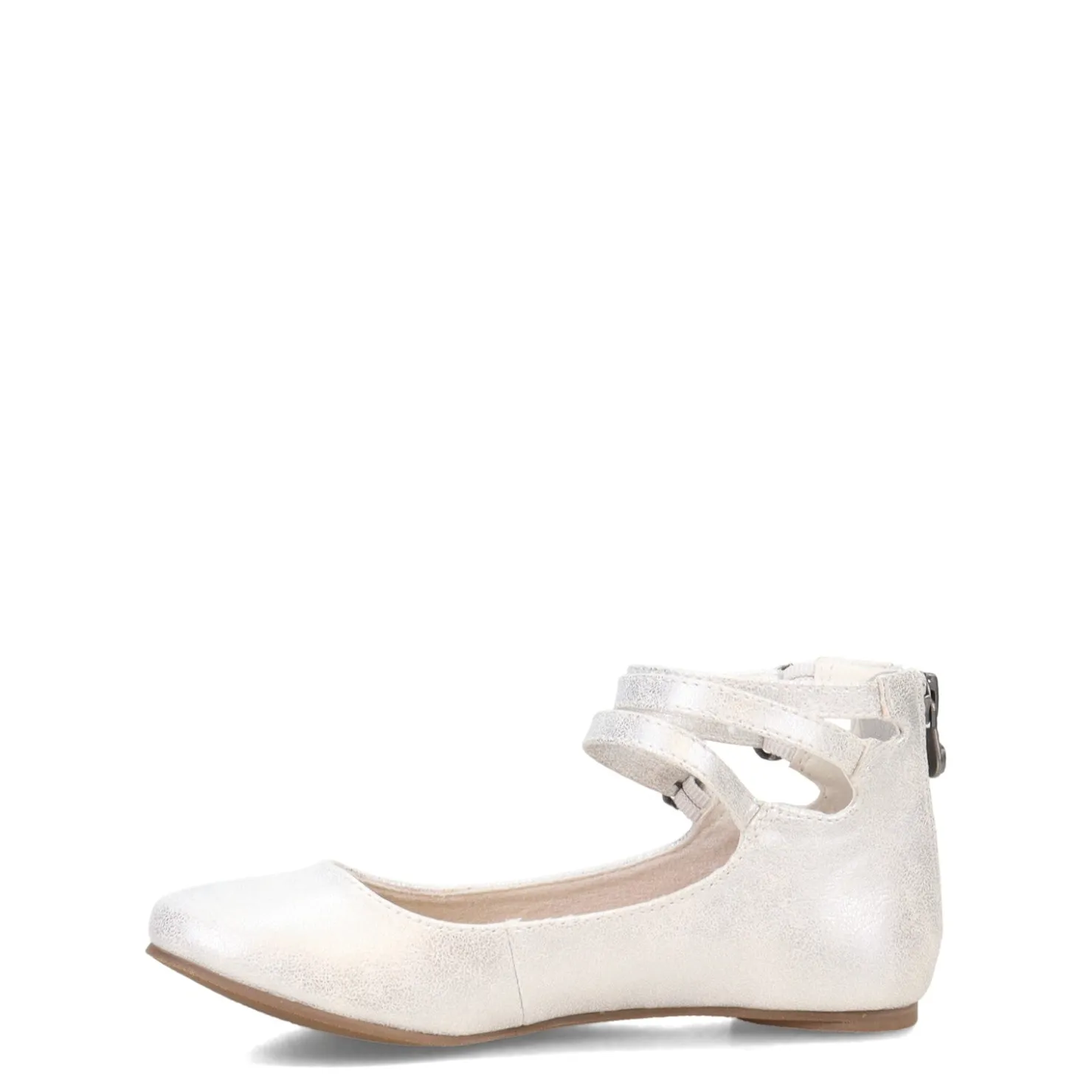 Flats*Blowfish Malibu Girl's , Pushi-K Flat - Little Kid & Big Kid White Metallic