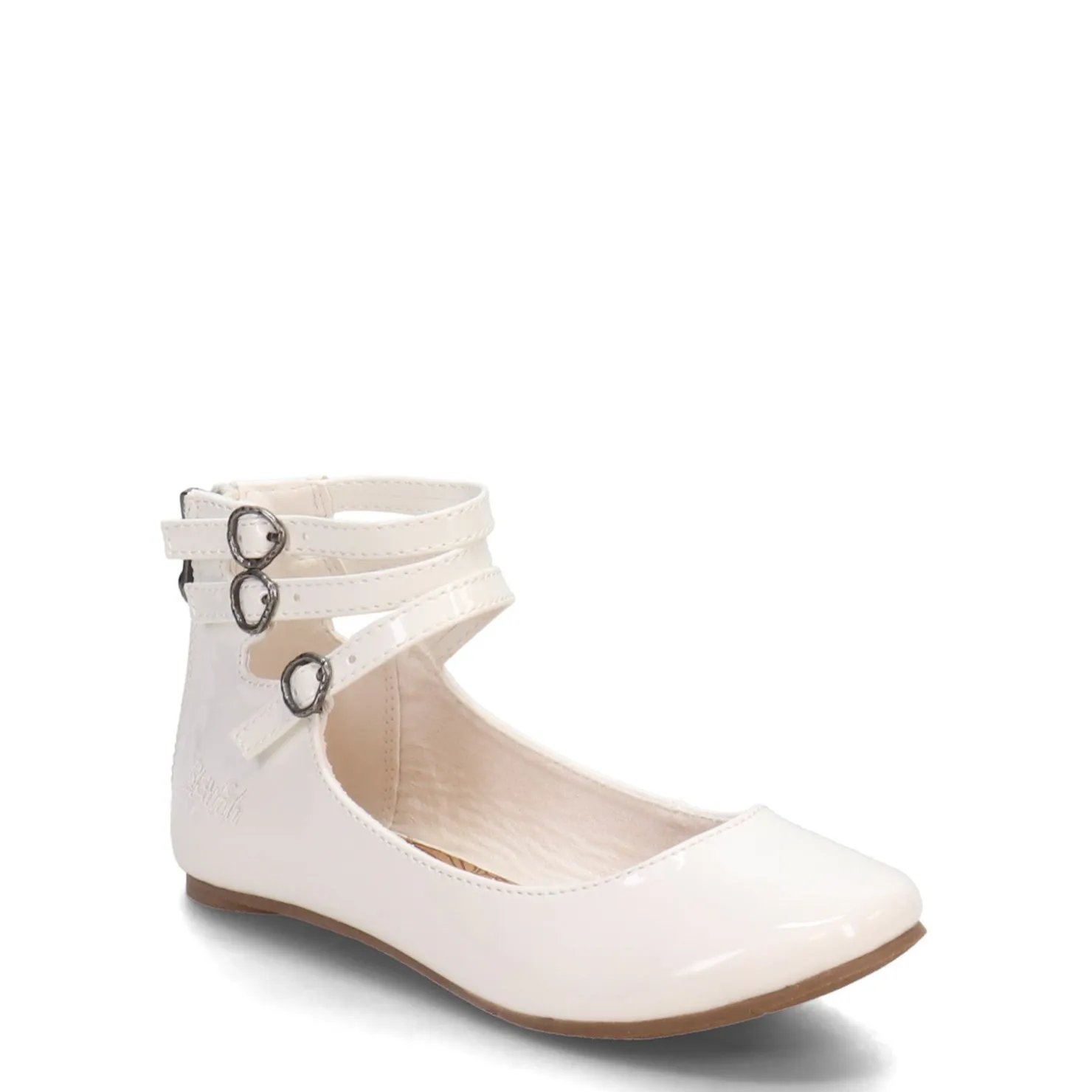 Little Kid (10.5-3)*Blowfish Malibu Girl's , Pushi-K Flat - Little Kid & Big Kid White Patent
