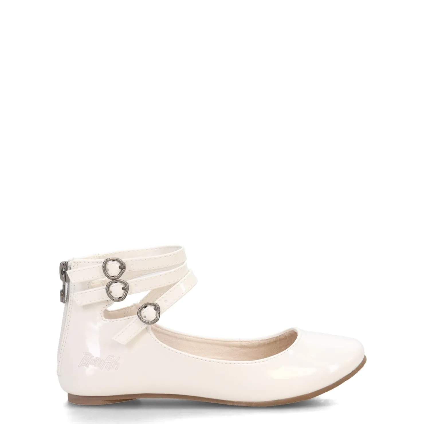 Little Kid (10.5-3)*Blowfish Malibu Girl's , Pushi-K Flat - Little Kid & Big Kid White Patent