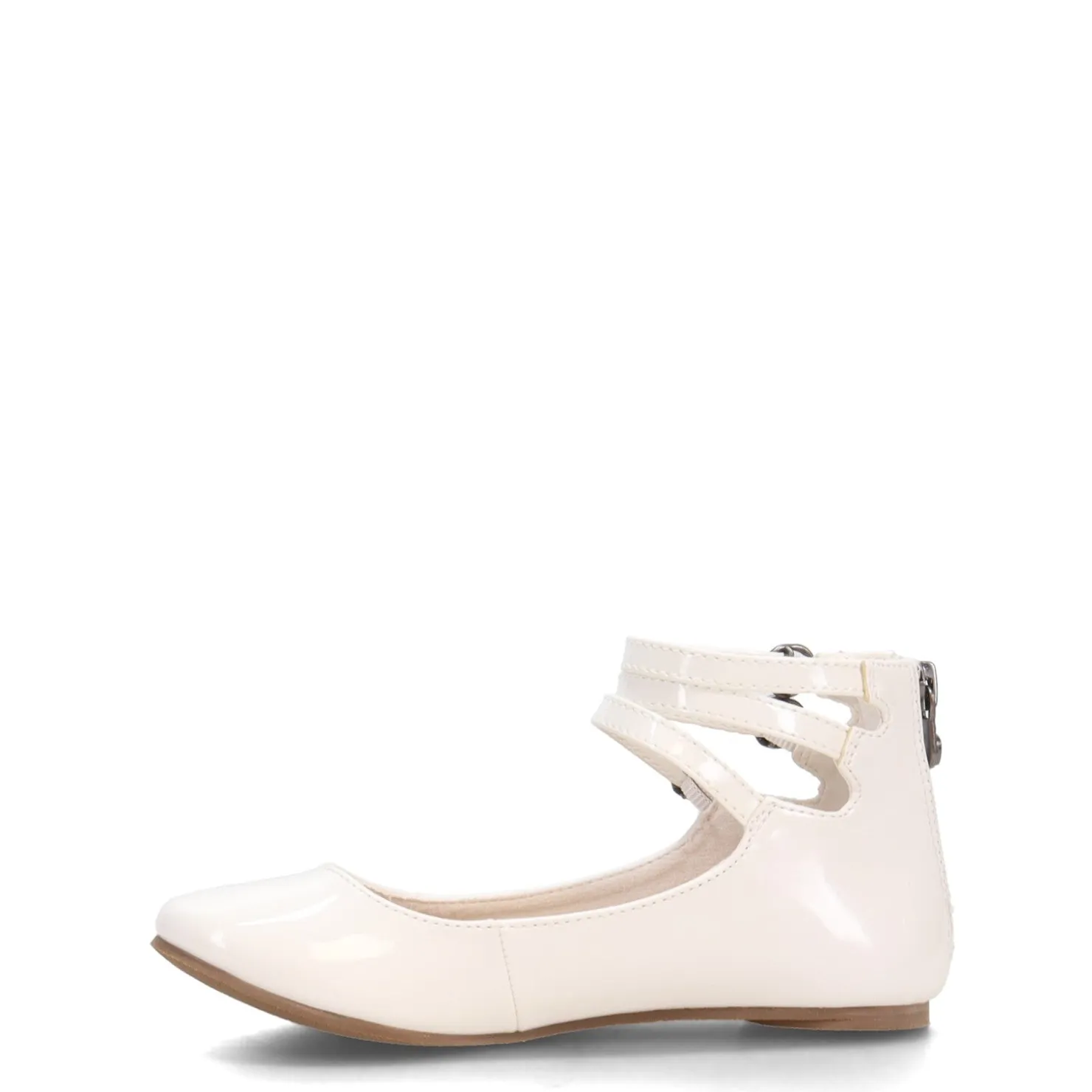 Little Kid (10.5-3)*Blowfish Malibu Girl's , Pushi-K Flat - Little Kid & Big Kid White Patent