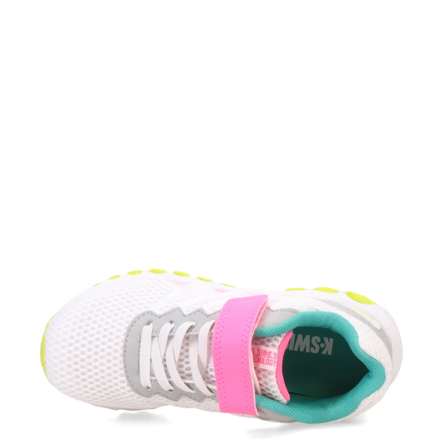 Big Kid (3.5-7)*K-Swiss Girl's , Tubes Comfort 200 Sneaker - Little Kid Highrise/Neon Pink/Neon Teal/Opt Yellow