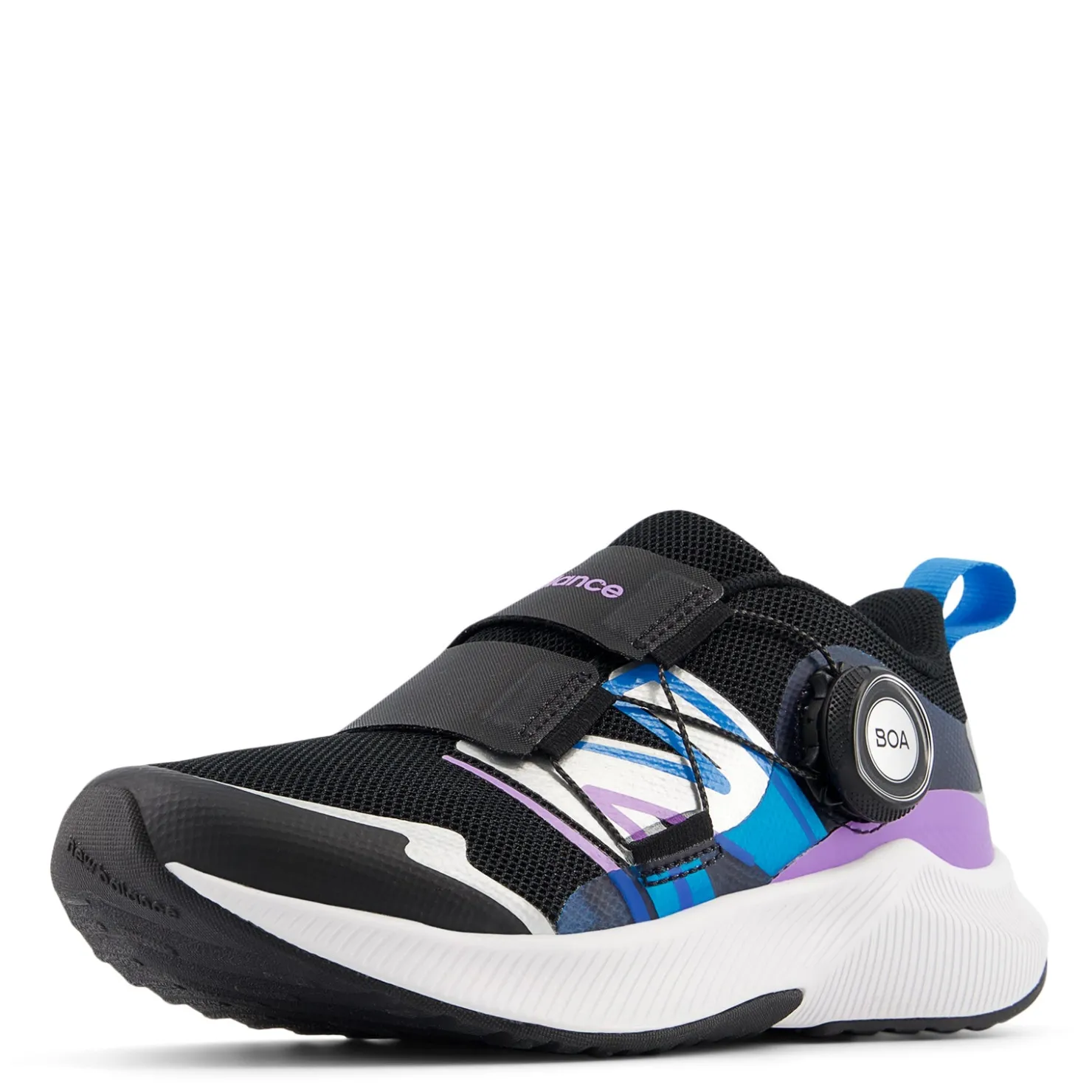 Sneakers & Athletic*New Balance Girl's , Fuel Core Reveal v4 Sneaker - Little Kid Black/Purple/Blue Multi