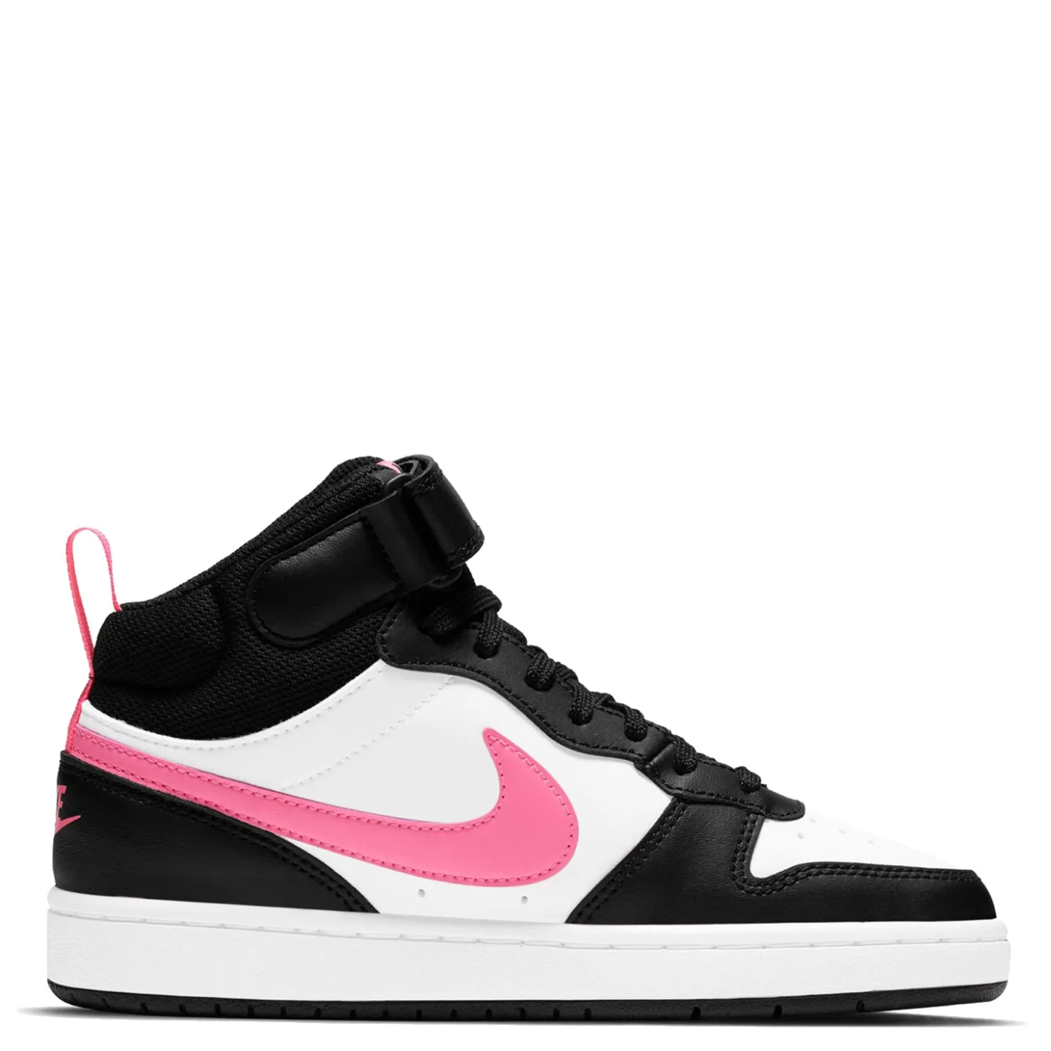 Sneakers & Athletic*Nike Girl's , Court Borough Mid 2 Sneaker - Big Kid Black/Sunset Pulse-White