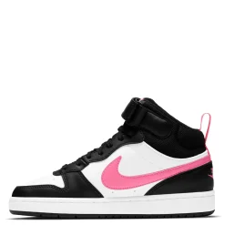 Sneakers & Athletic*Nike Girl's , Court Borough Mid 2 Sneaker - Big Kid Black/Sunset Pulse-White