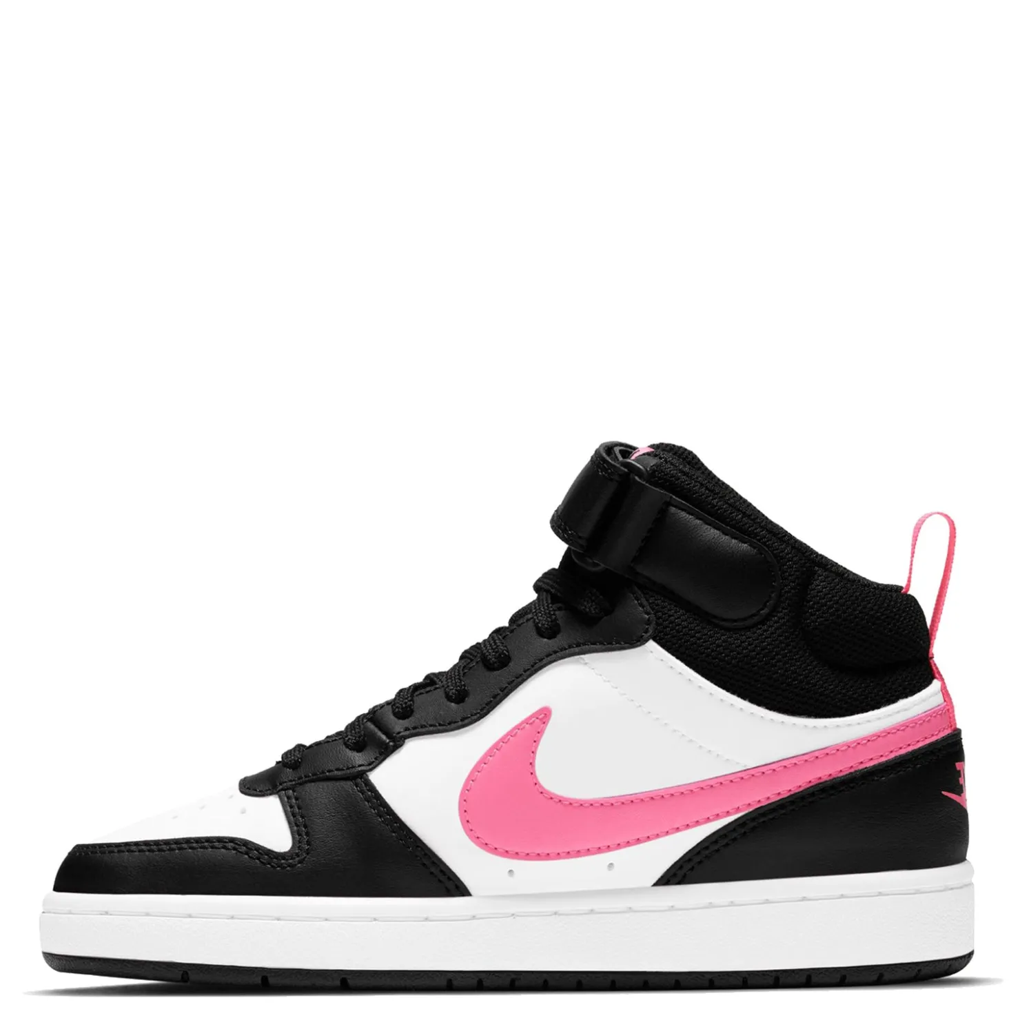Sneakers & Athletic*Nike Girl's , Court Borough Mid 2 Sneaker - Big Kid Black/Sunset Pulse-White
