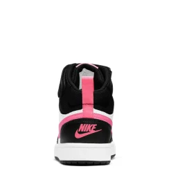 Sneakers & Athletic*Nike Girl's , Court Borough Mid 2 Sneaker - Big Kid Black/Sunset Pulse-White