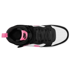 Sneakers & Athletic*Nike Girl's , Court Borough Mid 2 Sneaker - Big Kid Black/Sunset Pulse-White