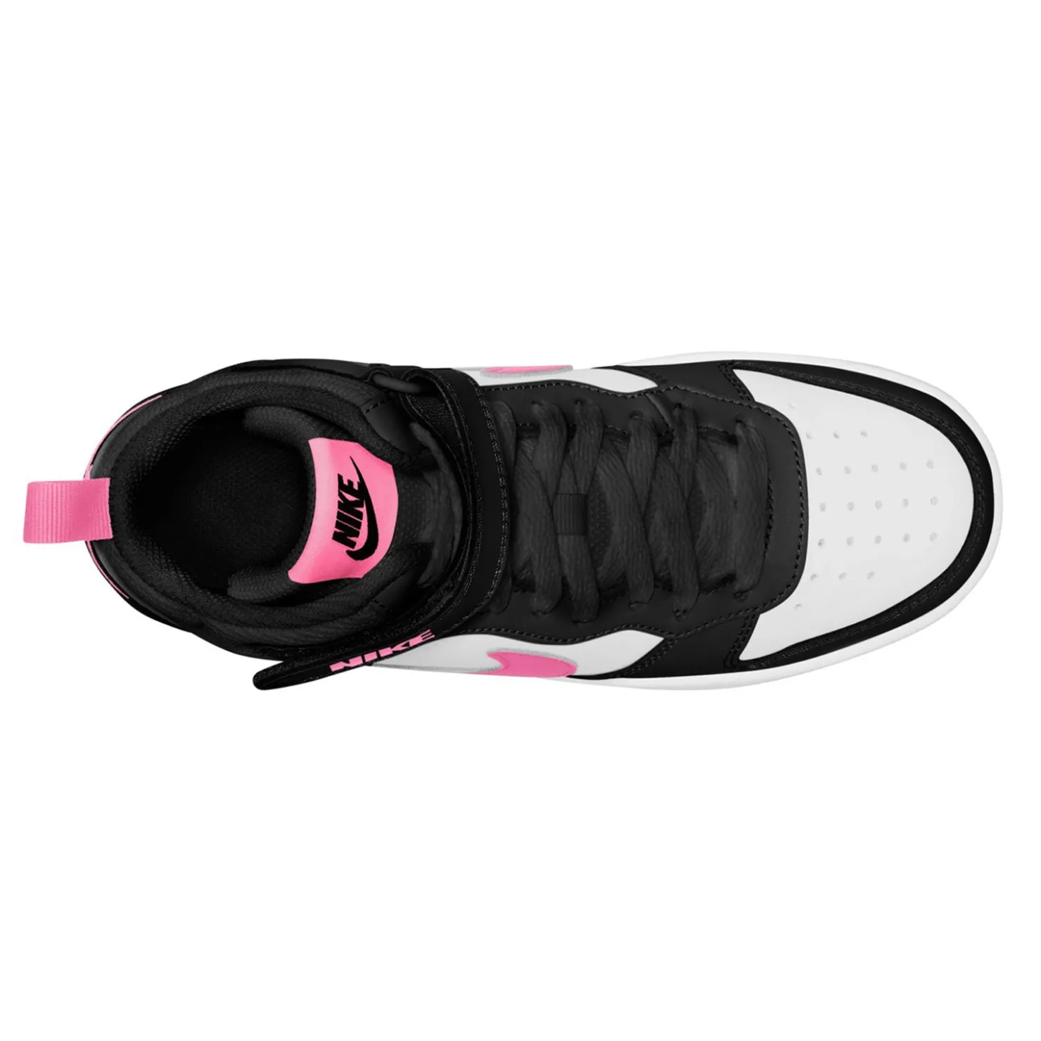 Sneakers & Athletic*Nike Girl's , Court Borough Mid 2 Sneaker - Big Kid Black/Sunset Pulse-White