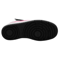 Sneakers & Athletic*Nike Girl's , Court Borough Mid 2 Sneaker - Big Kid Black/Sunset Pulse-White
